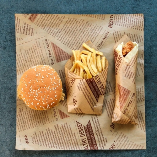 Food grade custom logo printed wax paper grease proof sandwich paper