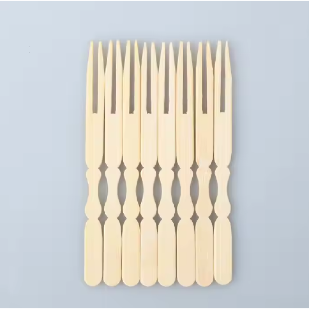 Disposable Bamboo Primary Color Fruit Fork